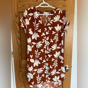 Burnt Orange Floral Dress